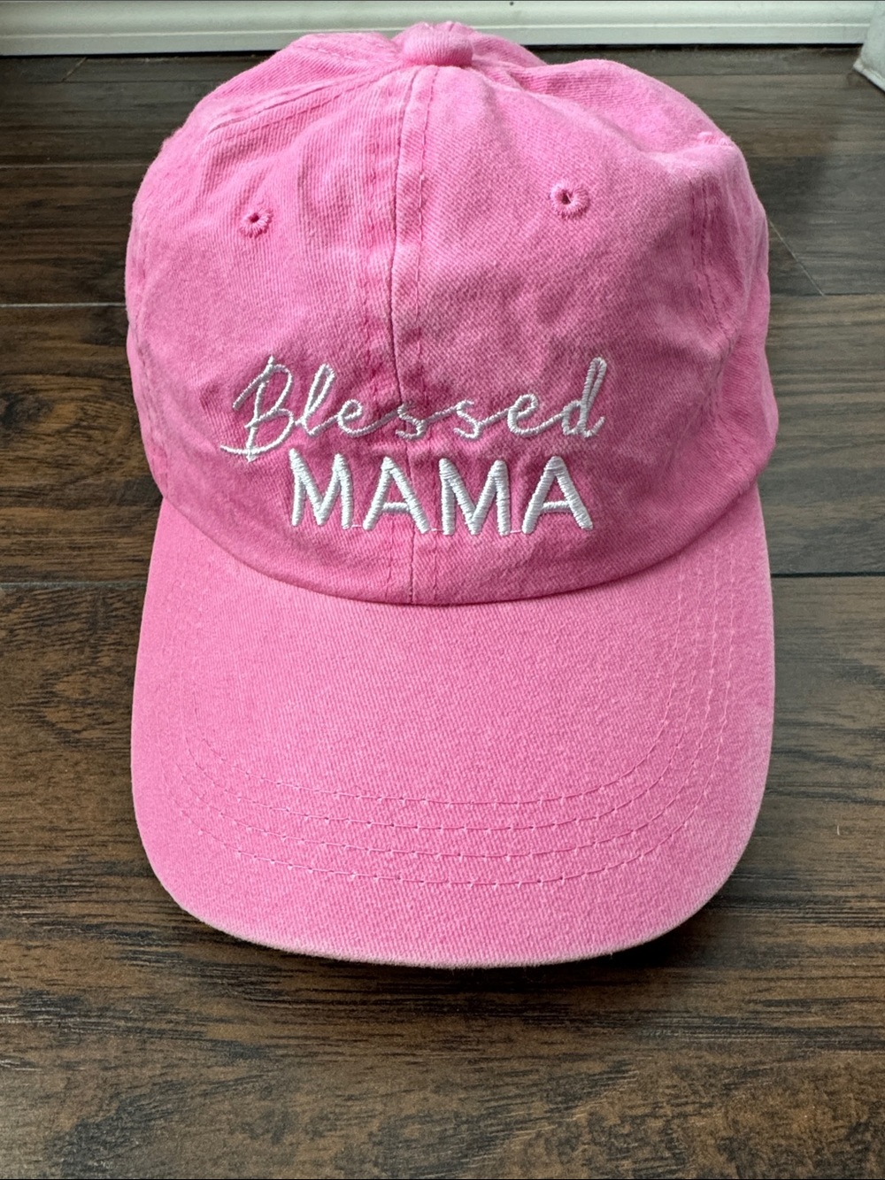 Blessed MAMA Pink Embroidered Baseball Cap